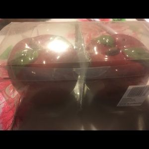 Apple shaped S & P shakers